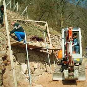 Vigne mur Domaines Schlumberger Alsace