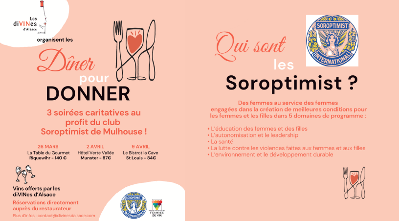 Dîner pour donner : 3 soirées caritatives avec les diVINes d&rsquo;Alsace et le domaine Schlumberger